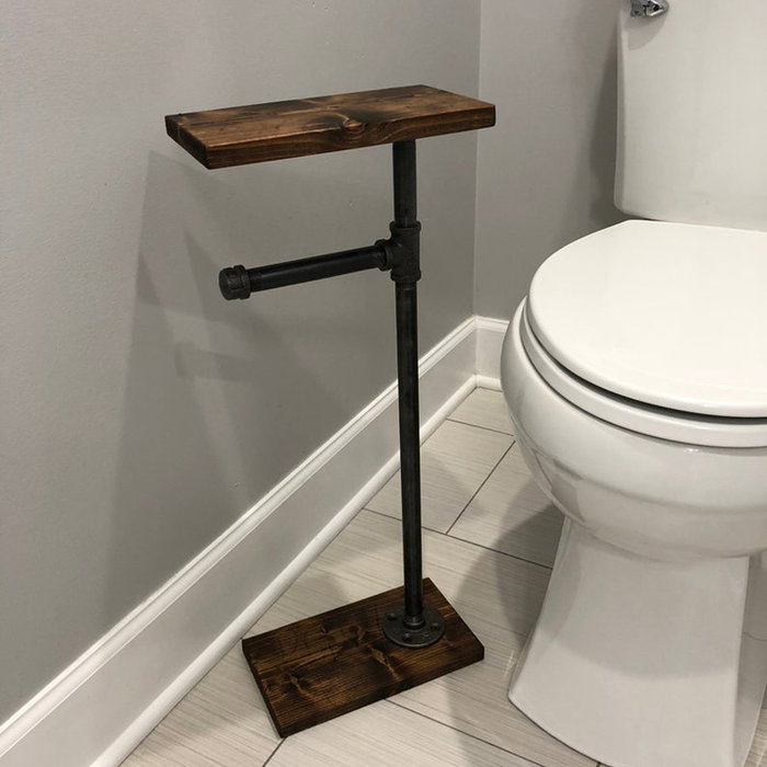 Hanah Home Boruraf178 Gancho de Tubo de Madera de Abeto y Metal